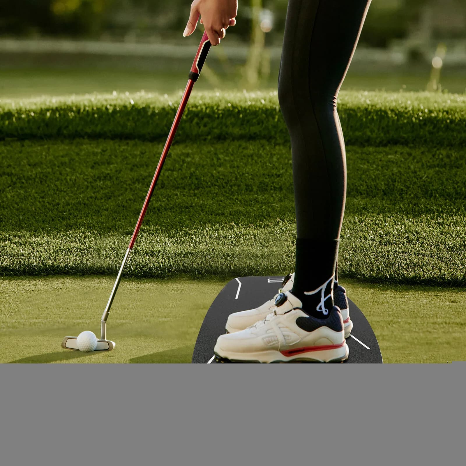 Black golf pressure plate Rectangle Landing Golf Training help for indoor practice Weight change Balance Board Wooden sandpaper