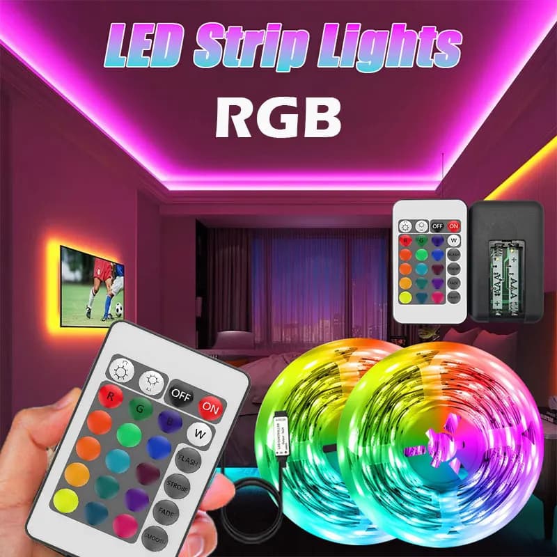 Striscia LED RGB SMD 5050 5V USB, Nastro Luminoso Flessibile Fai-da-Te, Lampada d'Ambiente per Decorazione Casa e Stanze