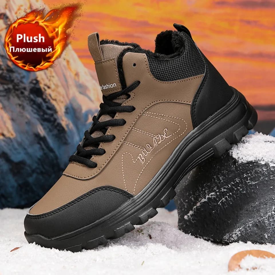 Stivali da uomo invernali di marca Stivali da neve da uomo caldi in peluche spesso Scarpe da ginnastica morbide Stivaletti da uomo antiscivolo Stivali da trekking leggeri da esterno