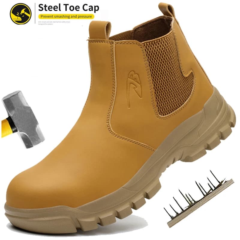 Stivali da costruzione Scarpe da lavoro antinfortunistiche con punta in acciaio da uomo Sneakers traspiranti per esterni con stivali protettivi resistenti all'usura anti-sfondamento