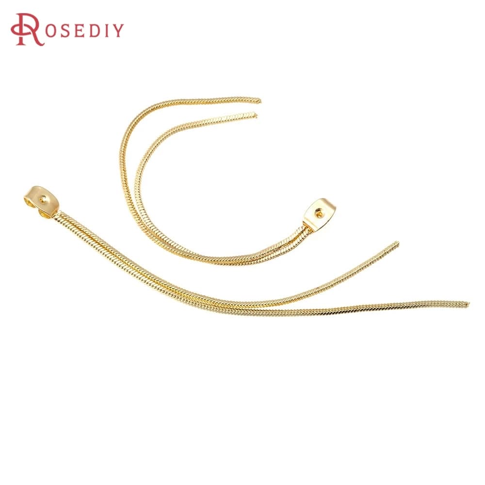 Brass Snake Chain and Rhinestone Chain Tassel Earrings Stopper Earrings Back High Quality Diy Jewelry Making Accessories