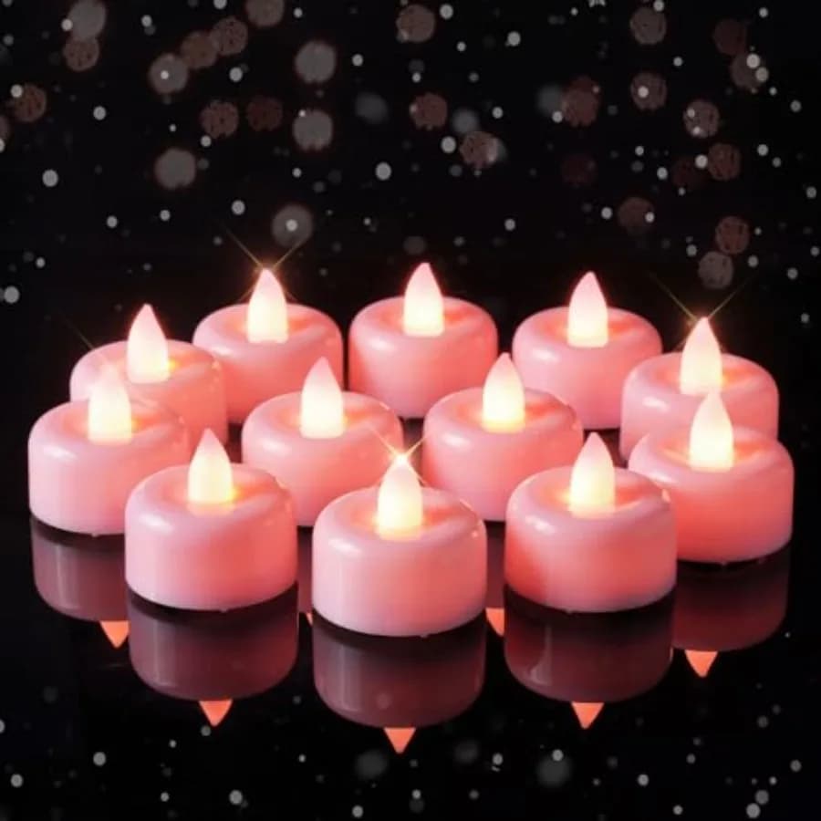 Flameless LED Tea Lights Candles Battery Operated, Electric Fake Tealight Candles for Votive, Wedding, Table Centerpiece, Theme