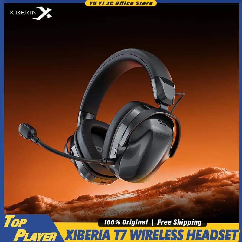Cuffie da Gaming Wireless Over-Ear Xiberia T7 2.4G a Bassa Latenza con Riduzione del Rumore NPU, Ergonomiche per Giocatori Adulti, Multi-Piattaforma FPS
