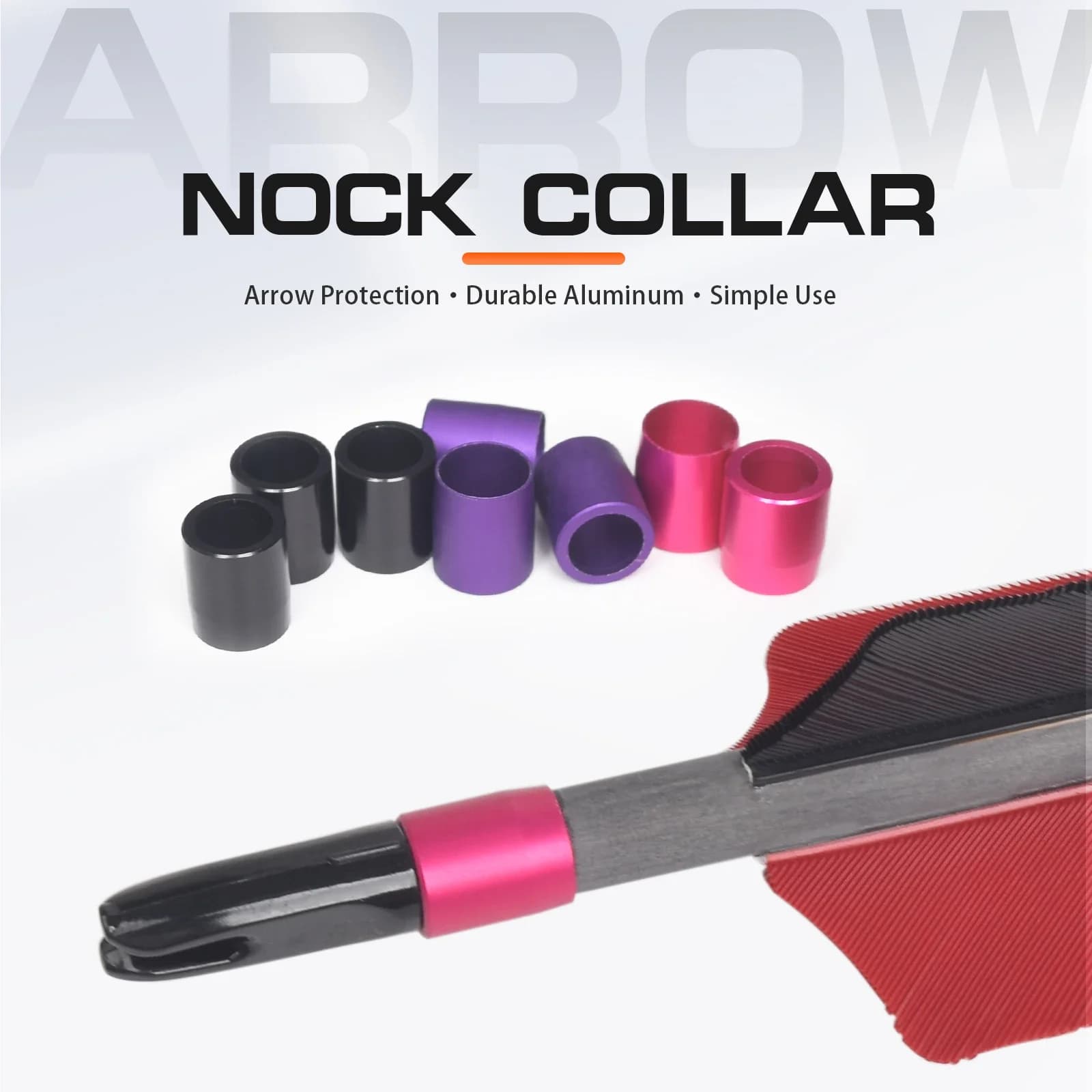 20 Pz Rosso/Viola/Nero Colore Nock Collari Protezione Freccia Caccia Tiro Con Arco Arco Freccia Protezione 7.8*8.9*10 MM 6061-T6 Alluminio