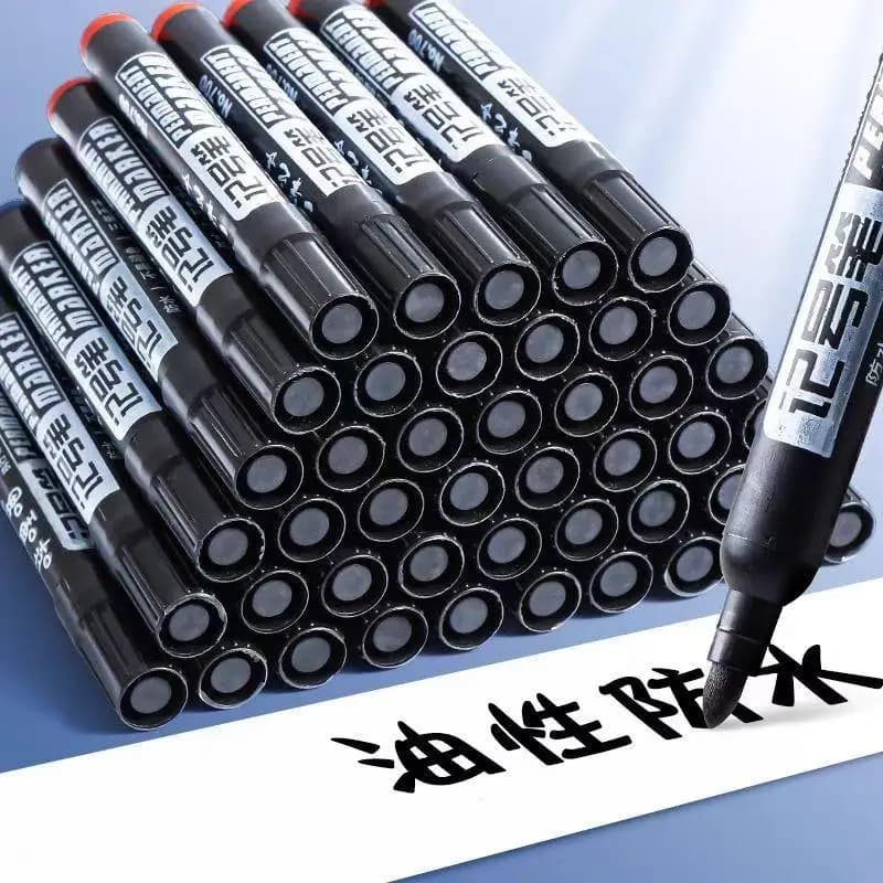 10Pcs Waterproof Oil-based Marker Pen Quick Dry Black Blue Red Ink Permanent For Metal Glass Stationery Art School Supply