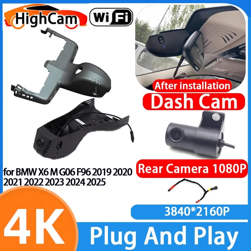 HighCam for BMW X6 M G06 F96 2019 2020 2021 2022 2023 2024 2025 4K Wifi OEM Car DVR Video Recorder Dash Cam Front Rear Camera
