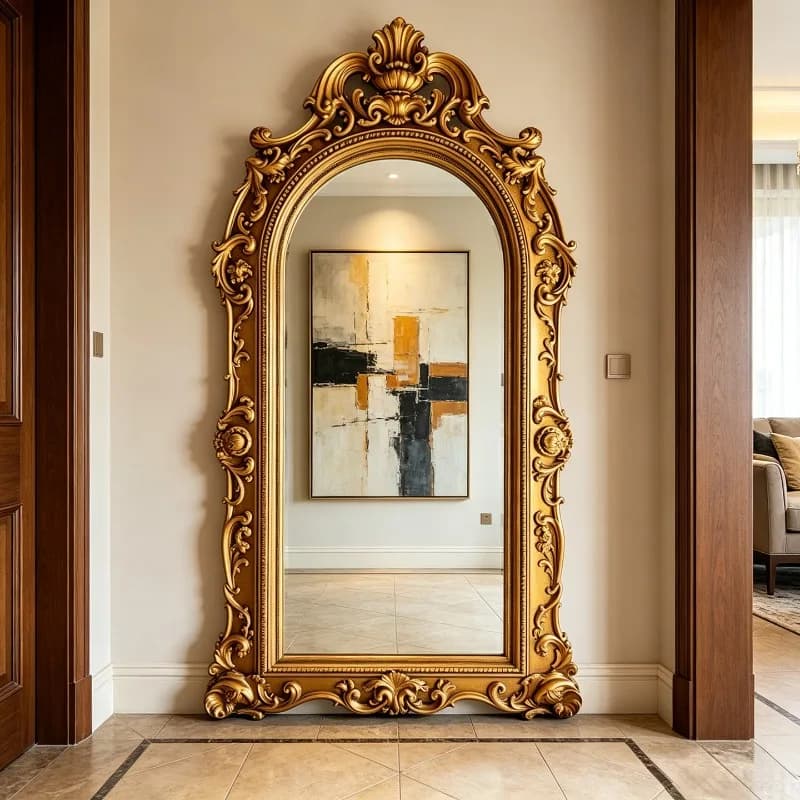 Big Funky Mirror Floor Luxury Nordic Bathroom Bedroom Girls Standing Full Body Mirror Living Room Espelhos Home Decorations