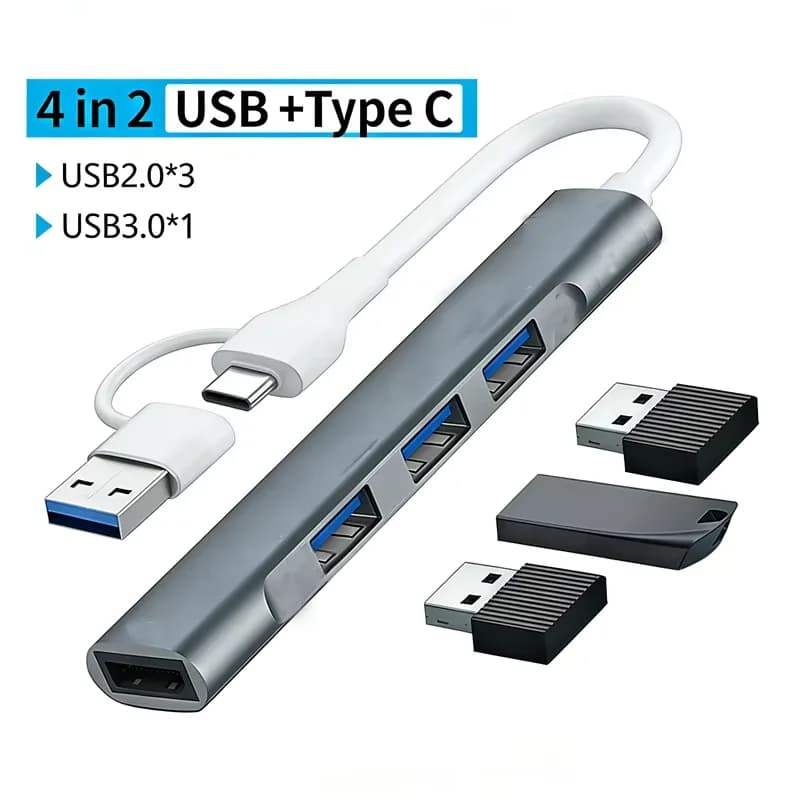 USB Type-C KEBIDUMEI, USB OTG Hub for Laptop, Universal Docking Station for Computer, USB 3.0 Splitter for MacBook