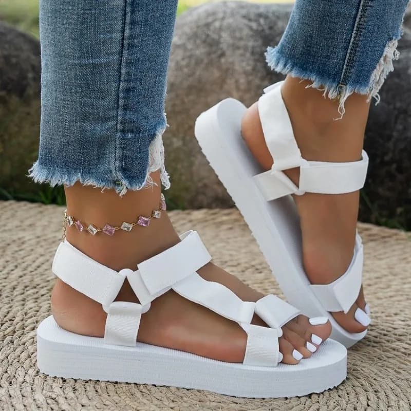 2026 New Women Summer Soft Slip Sandals Woman Buckle Strap Foam Sole Durable Sandals Ladies Outdoor Casual Beach Shoes