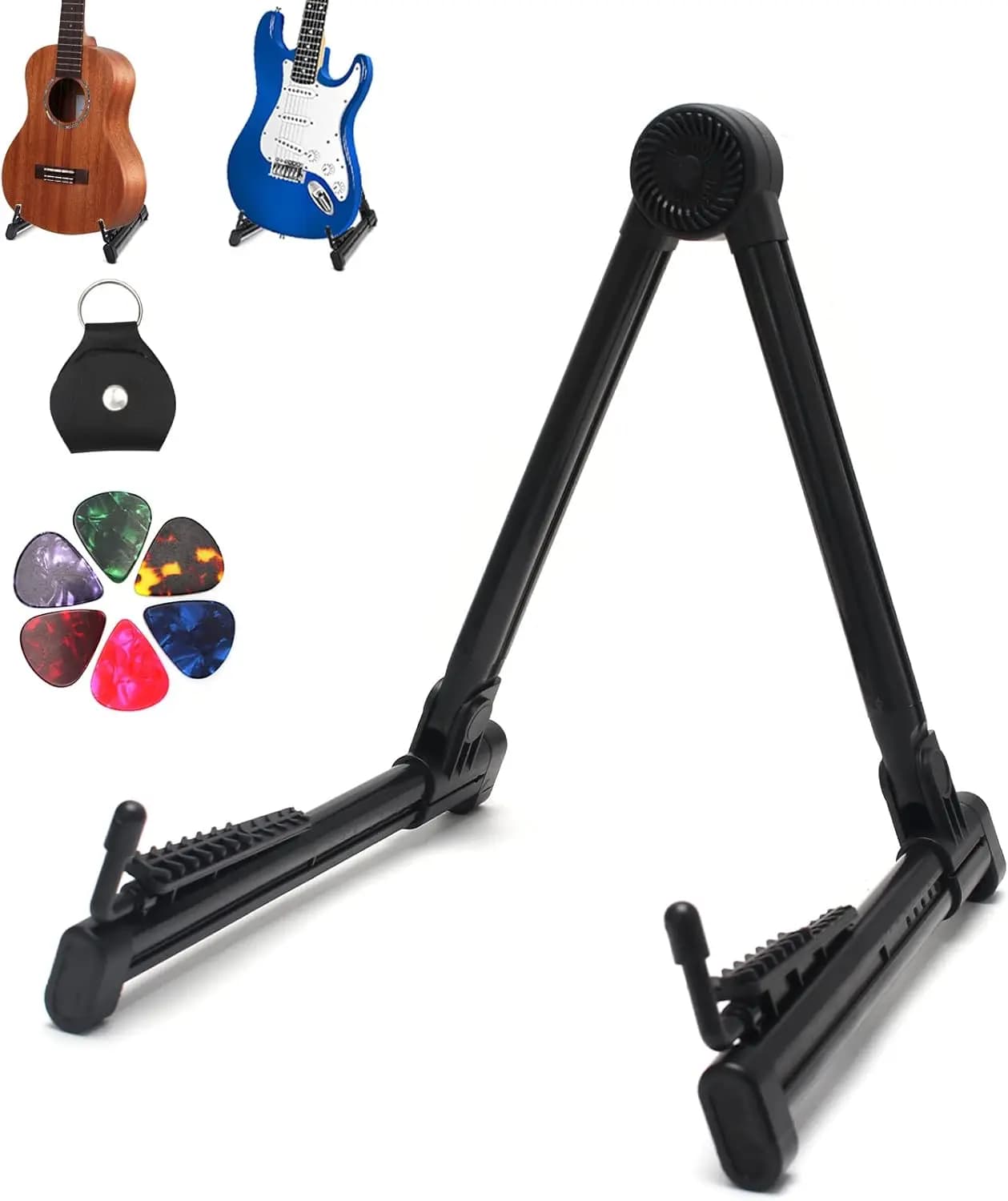 Universal guitar stand, suitable for bass ukulele, foldable and portable electric guitars, and classical guitar stands