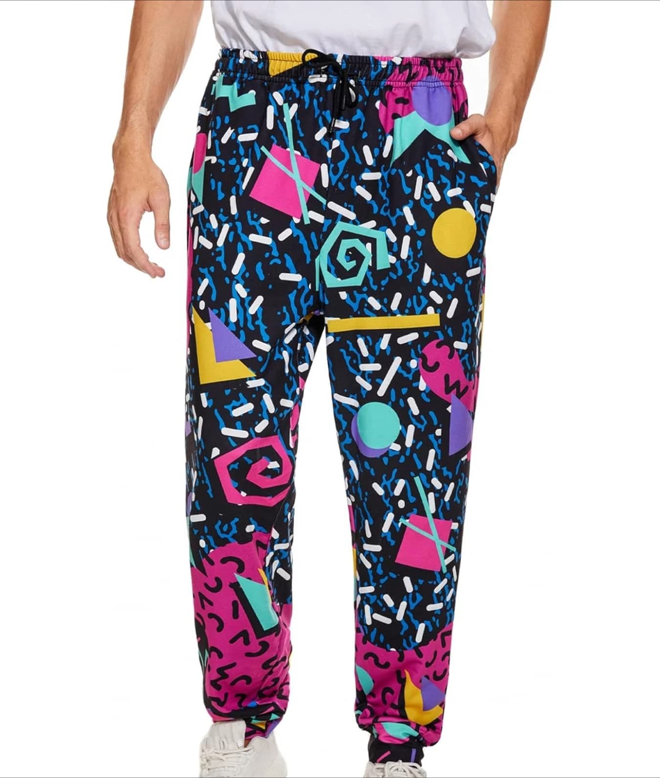 Pantaloni sportivi 3D da uomo e da donna stampati con inchiostro colorato, pantaloni da jogging con fascia in vita, adatti per l'abbigliamento sportivo casual quotidiano in palestra