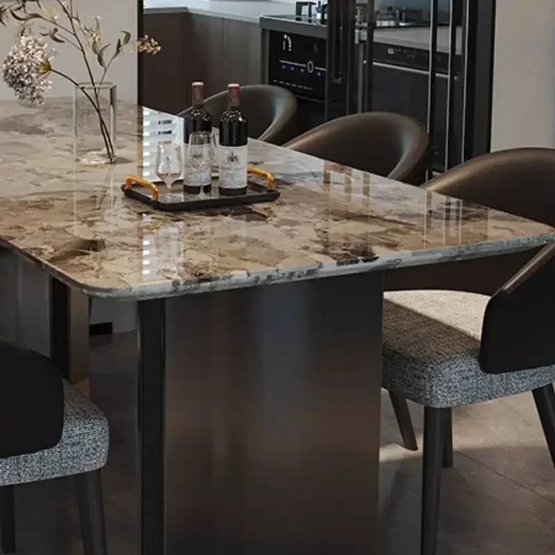 Tavoli da Pranzo Minimalisti con Gambe Eleganti, Set di Tavoli da Pranzo Allungabili Neri per Feste, Mobili di Lusso in Stile Nordico per la Casa