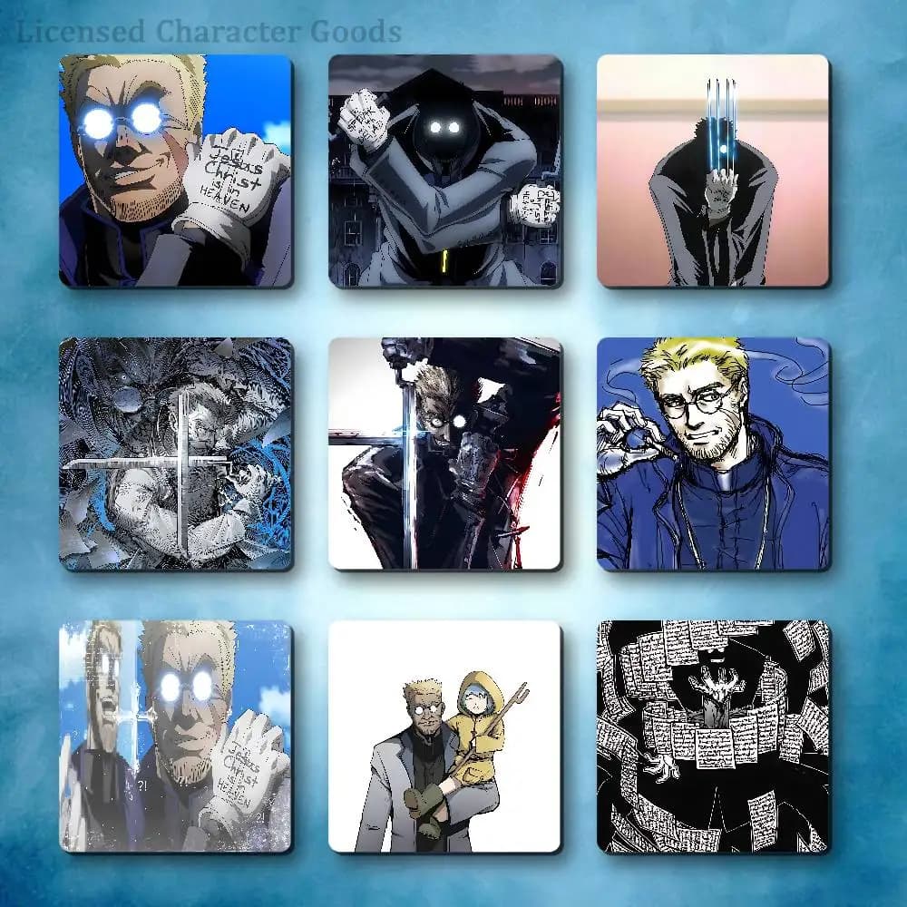 A-Alexander A-Anderson Refrigerator Magnets Square Tiles with Magnetic Sheets Printed for Decoration Collect 55mm