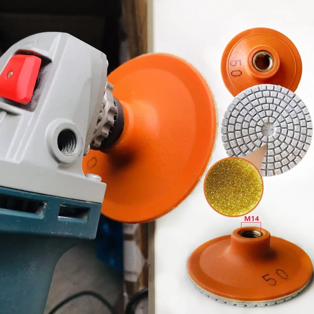125 tipo 50Grit disco abrasivo per piastrelle in ceramica M14 smerigliatrice angolare lucidatura a secco marmo porcellana granito smusso smusso bordo