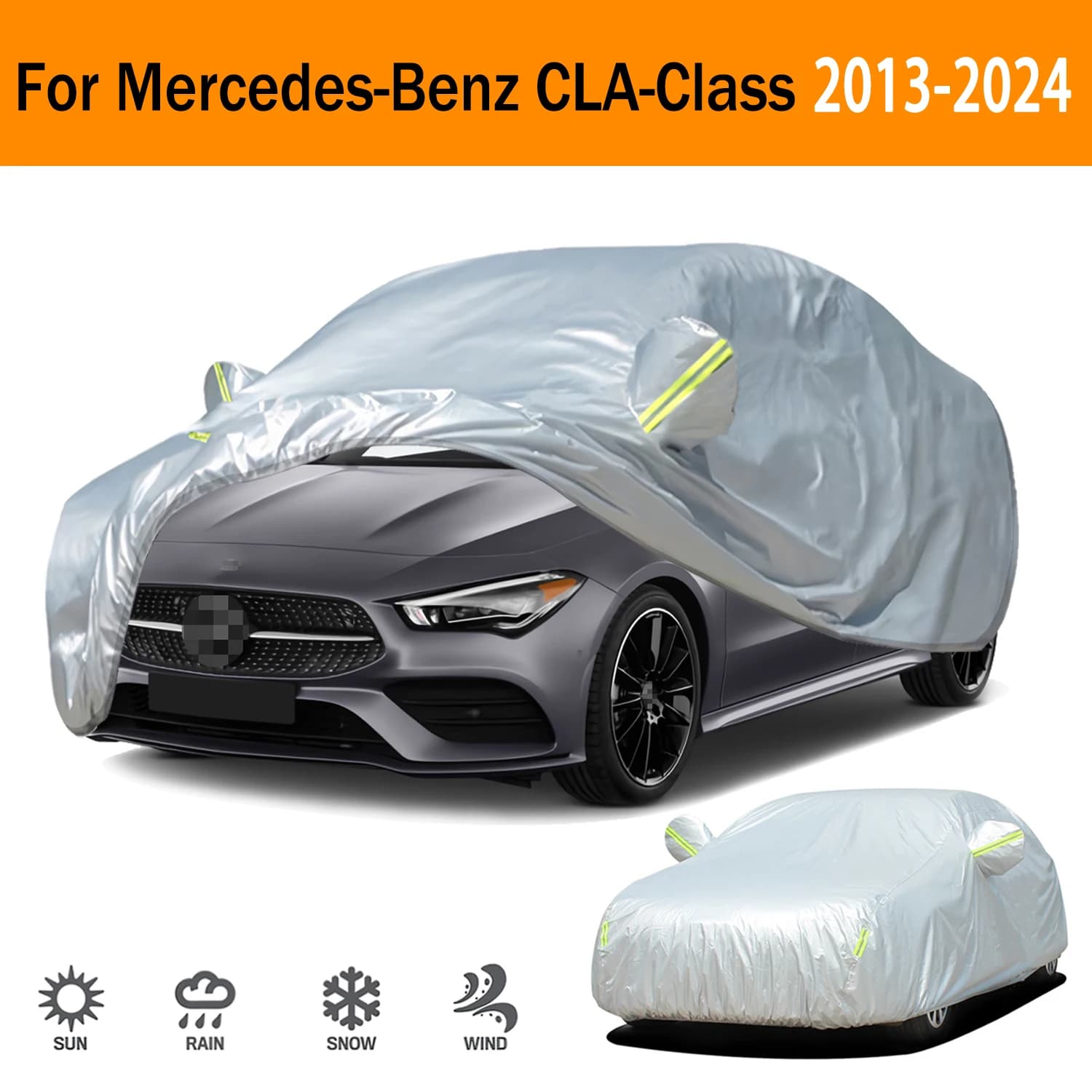 190T Auto Copertura di Protezione Protezione Solare Isolamento termico Polvere Per Mercedes-Benz Classe CLA 2013-2024 Auto Accessori Esterni