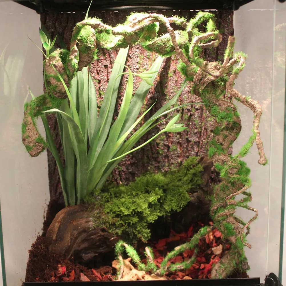Artificial rattan vine folding for terrariums, decoration for reptiles, lizards, climbing plants, foliage simulation for pets, habitat