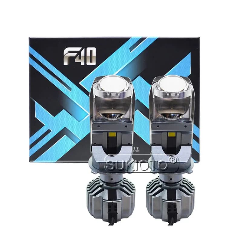 2025 SUKIOTO GIAPPONE ORIGINALE F40 LED H4 100W 12000LM LED Mini H4 Lente bi-led Lenti per proiettori H4 9003 HB2 6000K Per faro auto