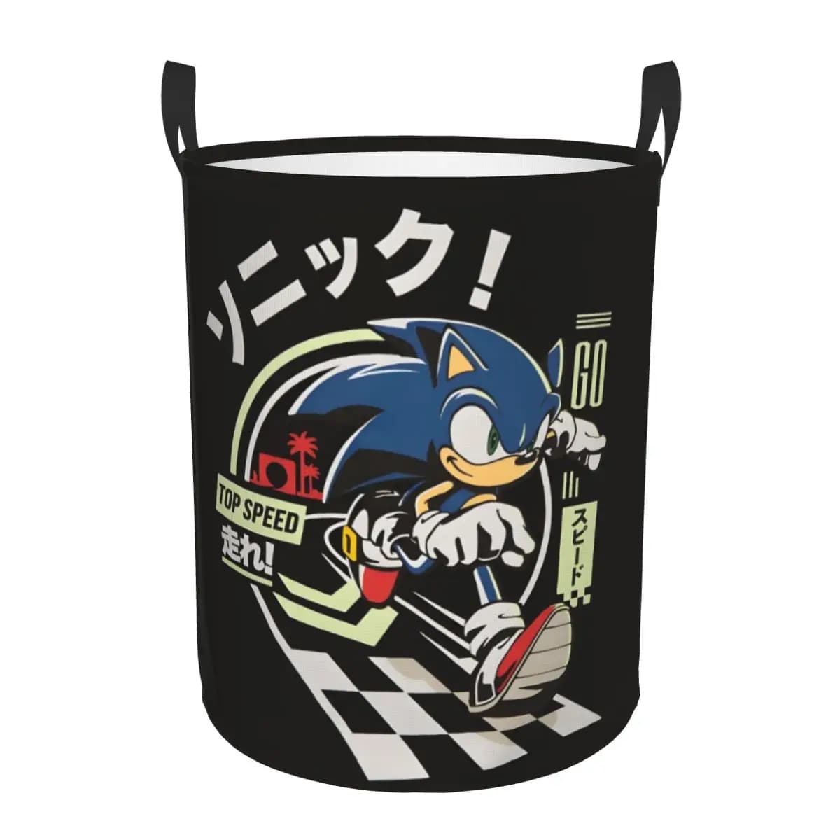 Cesto per Bucato Personalizzato S-Soniced Anime, Pieghevole, a Tema Sonic, per Vestiti e Giocattoli