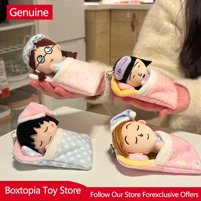 Nuovo Originale 13cm Prodotto Autentico Sweet Dream Sleeping Bag Chibi-Maruko Chan Bambola di Peluche con Imbottitura Portachiavi Decorazione Borsa Giocattolo Regalo