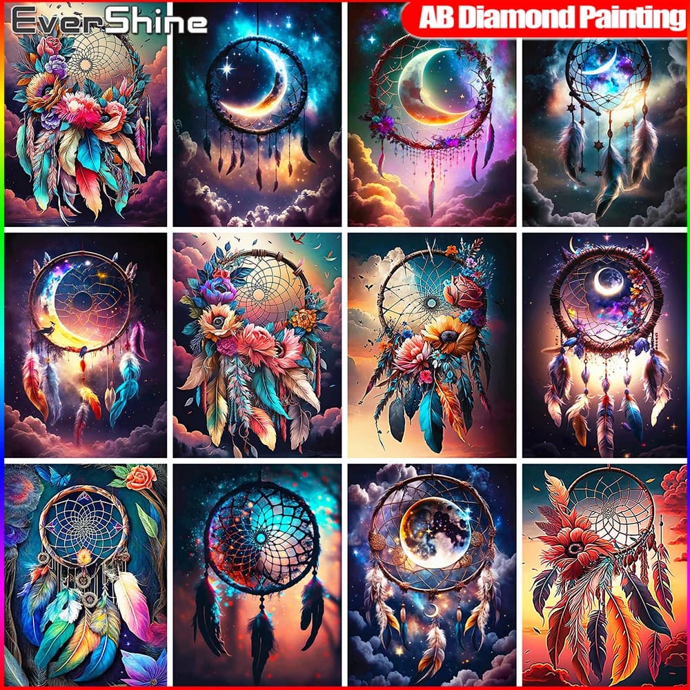 Evershine Diamond Embroidery Landscape Full Square Painting Dream Catcher Cross Stitch Mosaic Flower AB Drill Handicraft
