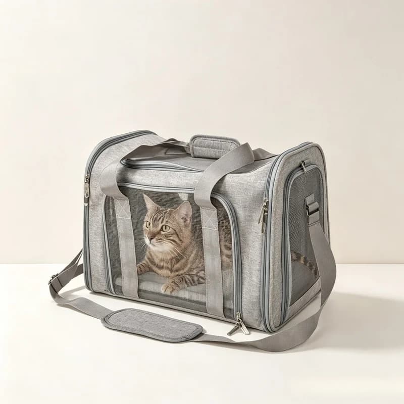 Collapsible Pet Travel Carrier, Portable Pet Bag for Small & Medium Cats and Puppies, Holds Up to 15 Lbs