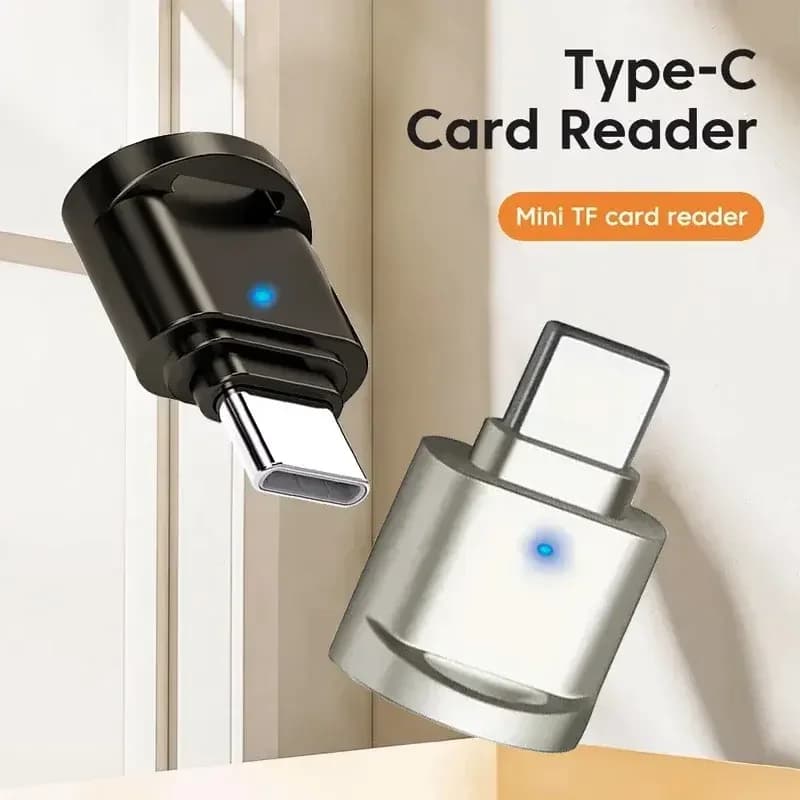 Lettore di Schede Mini USB 3.0 Tipo-C per SD Micro SD TF, Compatibile con Samsung Huawei Xiaomi, in Alluminio