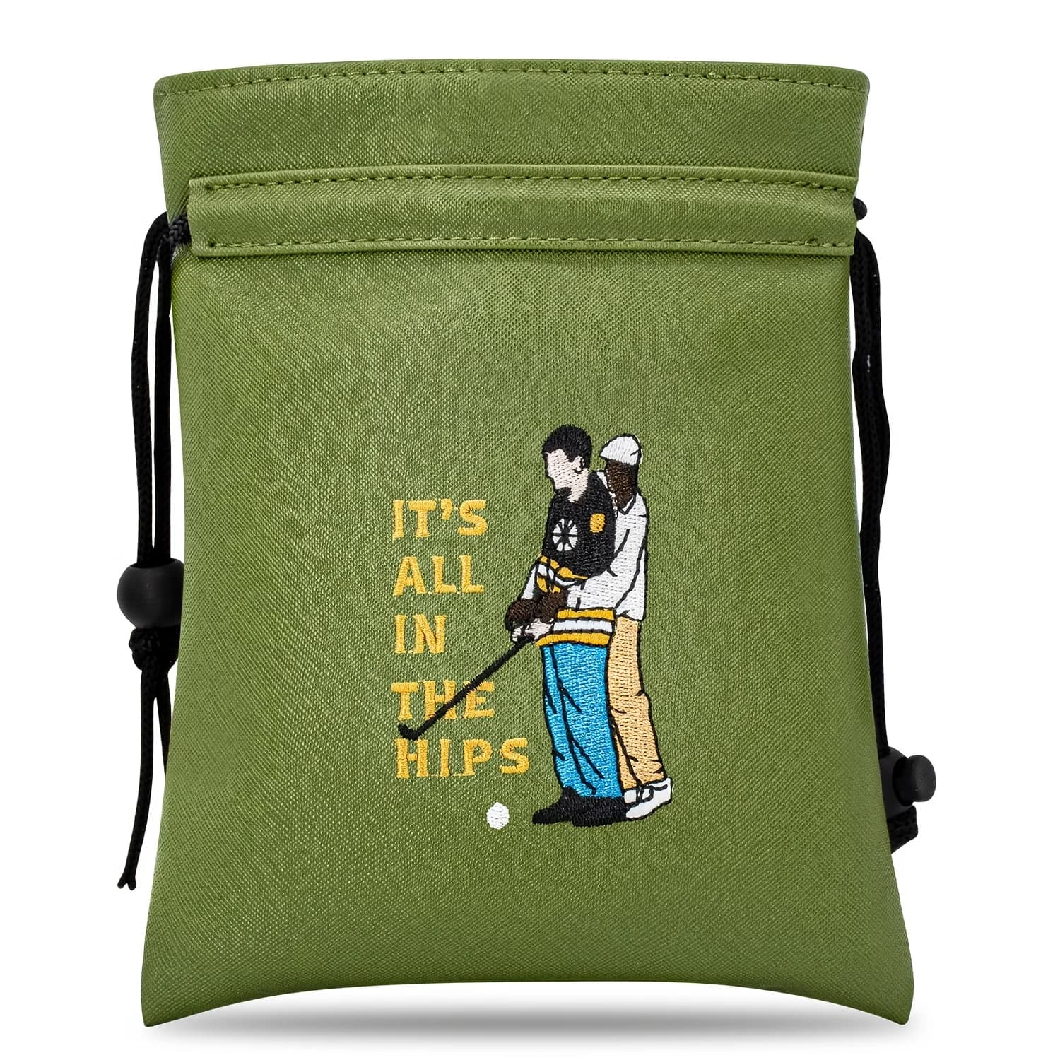 Two-Person Golf Bag | Portable Drawstring Bag, Green, for Golf Balls, Suitable for Men and Women, Ideal for Golfers and Gifts