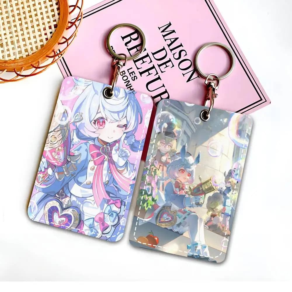 Portachiavi Custodia Carta d'Accesso Sigewinne Genshin Impact Anime Game, Portachiavi con Anello Portachiavi, Porta Badge ID, Porta Tessere d'Accesso
