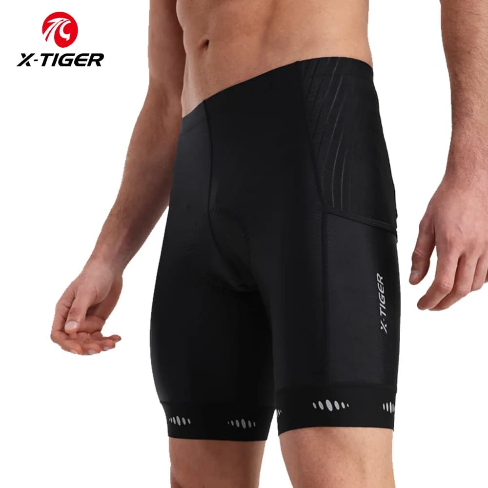 Men's X-TIGER 5D padded cycling shorts with 3 pockets, cycling shorts on road and mountain, cycling shorts.