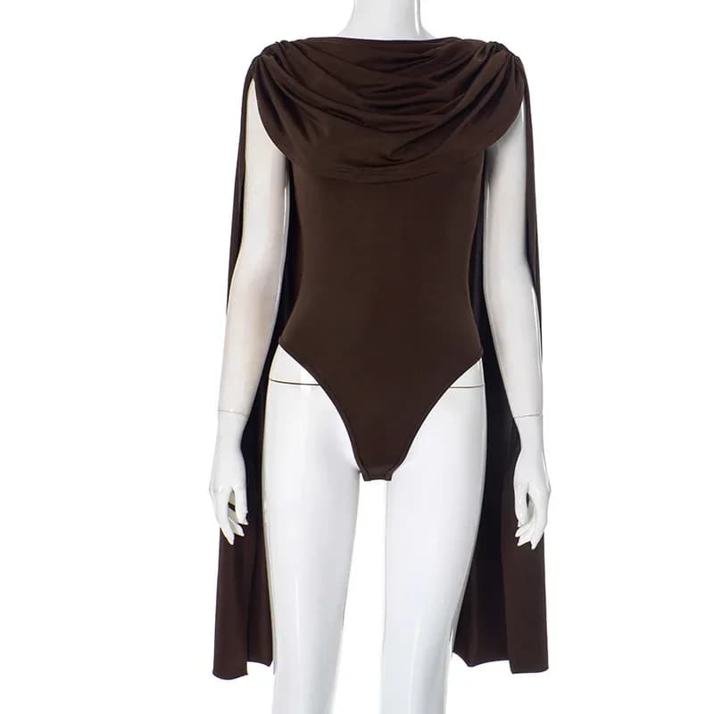 Body da donna chic ed elegante, stile hipster, estivo, alla moda, senza maniche, basic, elasticizzato, con collo a balze, per primavera ed estate