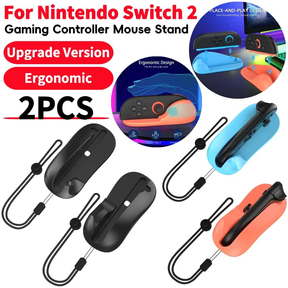 2 Pezzi Base Ergonomica per Controller Gaming e Mouse, Supporto per Controller Sinistro e Destro, Custodia con Impugnatura per Nintendo Switch 2 Joy-Con