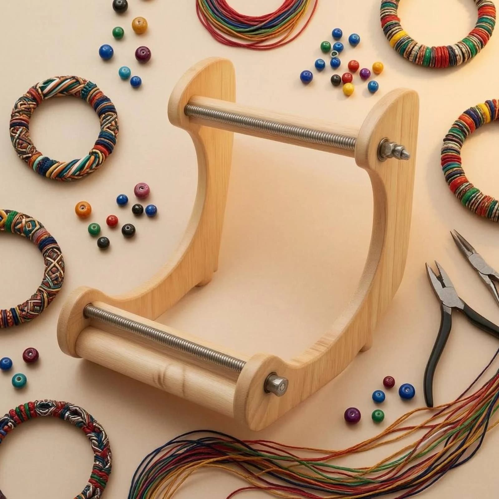 Bead Weaving Loom Metal Rod Bracelet Weaving Loom Handicraft Tool Tabletop Handheld for DIY Crafters