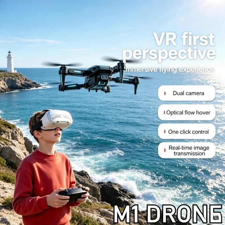 Lenovo M1/M1VR Foldable GPS Drone 4K HD Dual Camera Flow Positioning VR Glasses Portable Outdoor RC Aerial Quadcopter