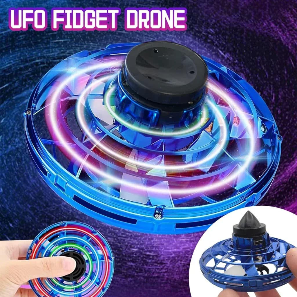 LED UFO Fidget Spinner Toy Hover Wheel controllato a mano con luci fresche - Regali per feste estive per interni/esterni per adolescenti e adulti