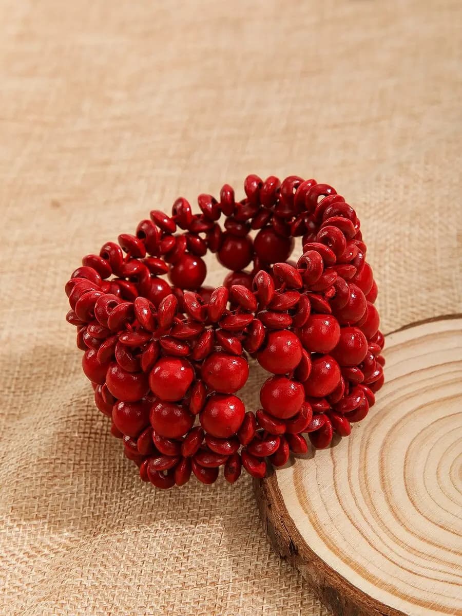 Minimalist wooden bangle with smooth natural grain and lightweight comfortable fit for everyday wear