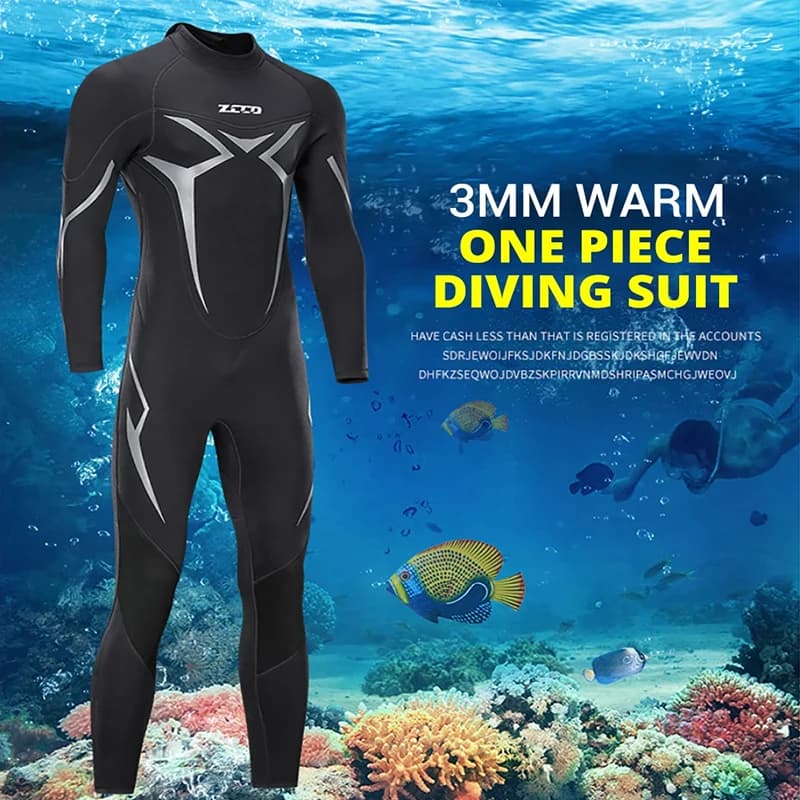 3mm Neoprene Mute Full Sleeve Long Sleeved Men's Mute Ultra Elastic Diver Swimming in Water Surf Triathlon