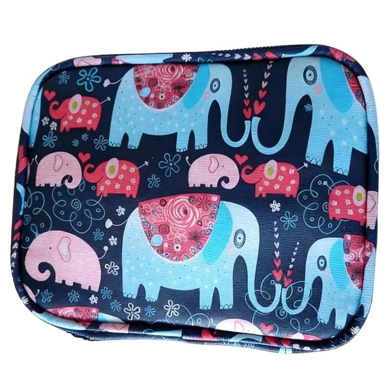A84E-Portable Lightweight Compact Zipper Crochet Hook Storage Bag, Travel Knitting Accessories Organizer Pouch