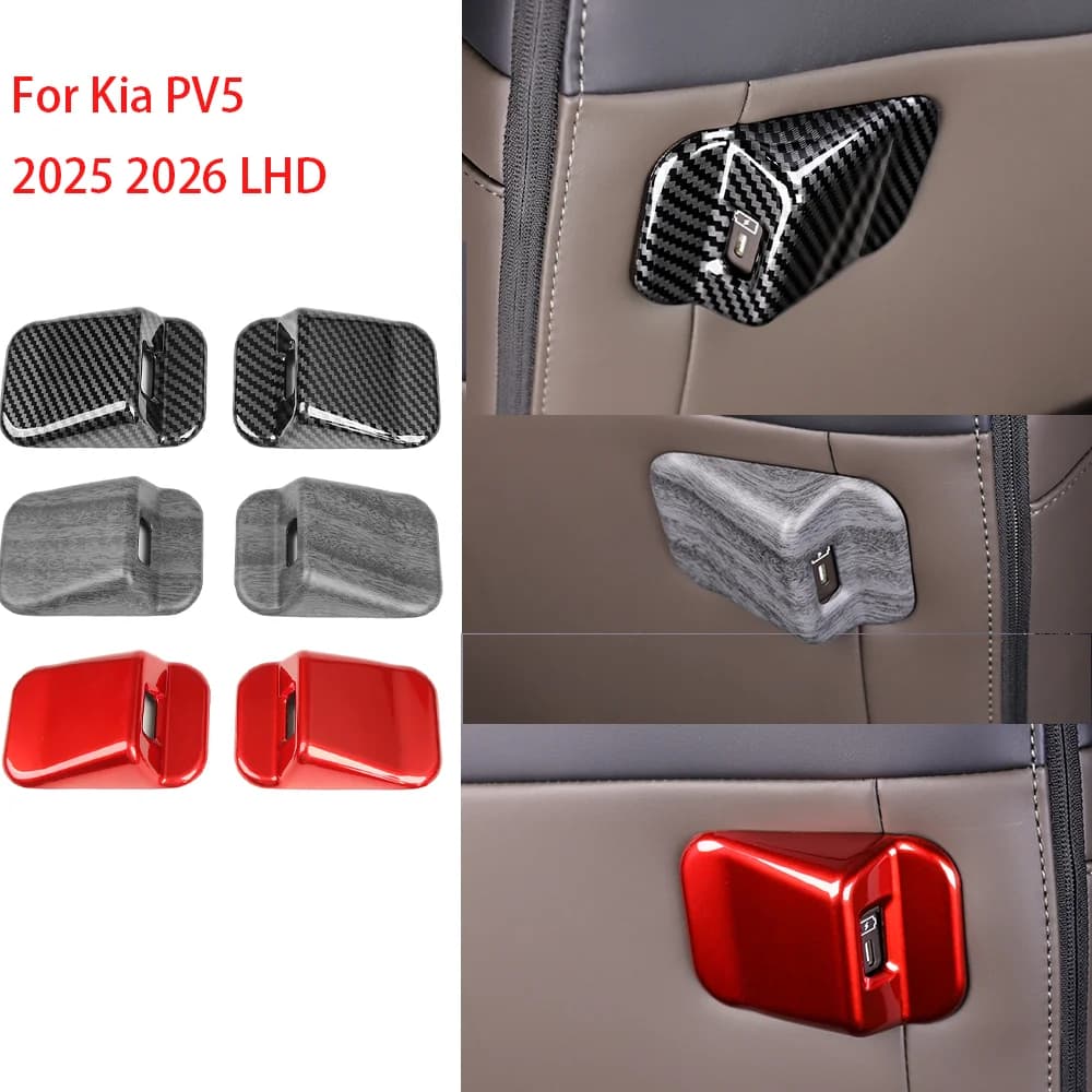 2 Pieces for KIA PV5 2025-2026 LHD, Decorative Frame for Auto Seat USB Door, Interior Accessories