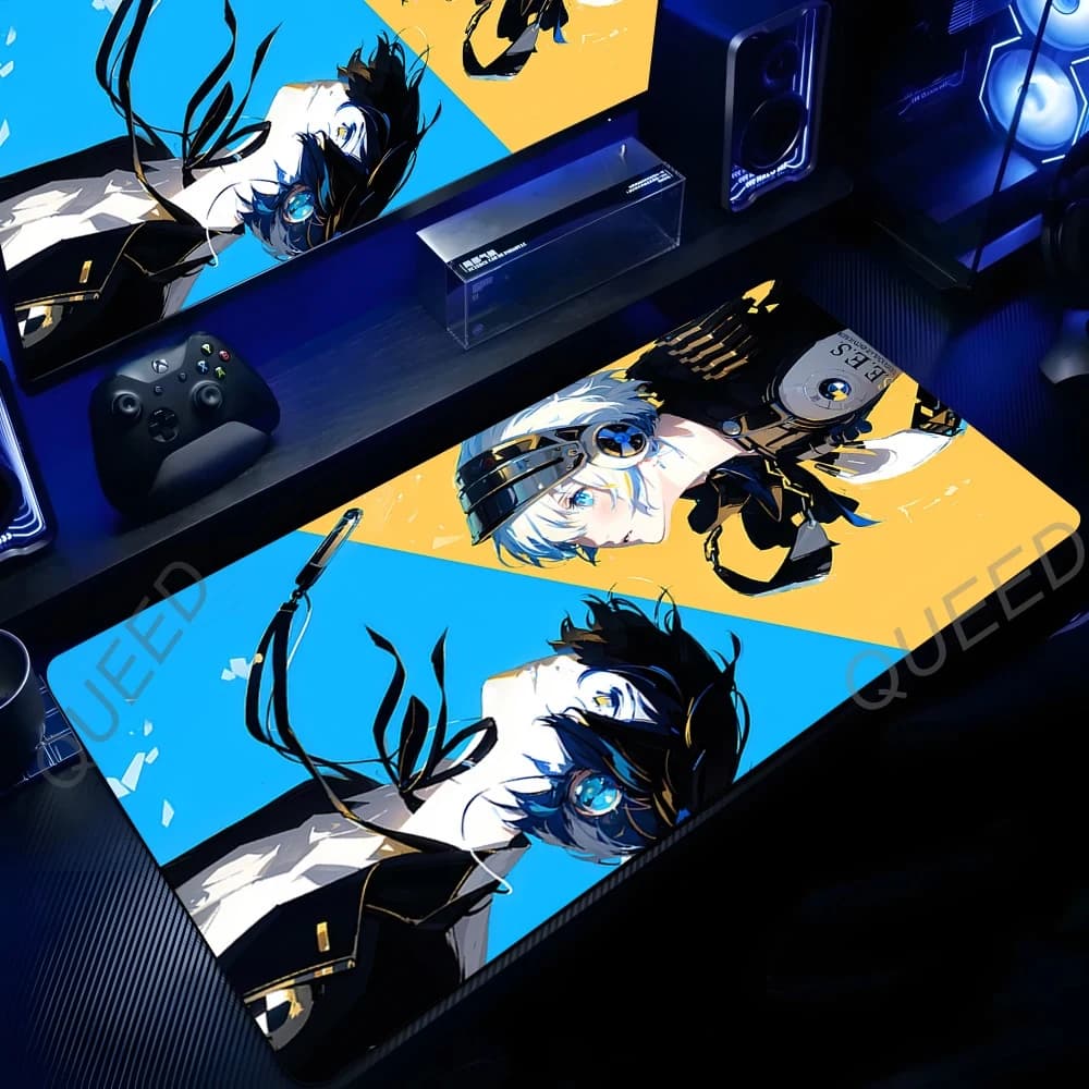 Persona 3 Reload Anime Mouse Pad Tappetino per mouse per laptop da ufficio Accessori per giochi Tappetino da tavolo grande antiscivolo Tappetino in gomma XL Gamer Deskpad