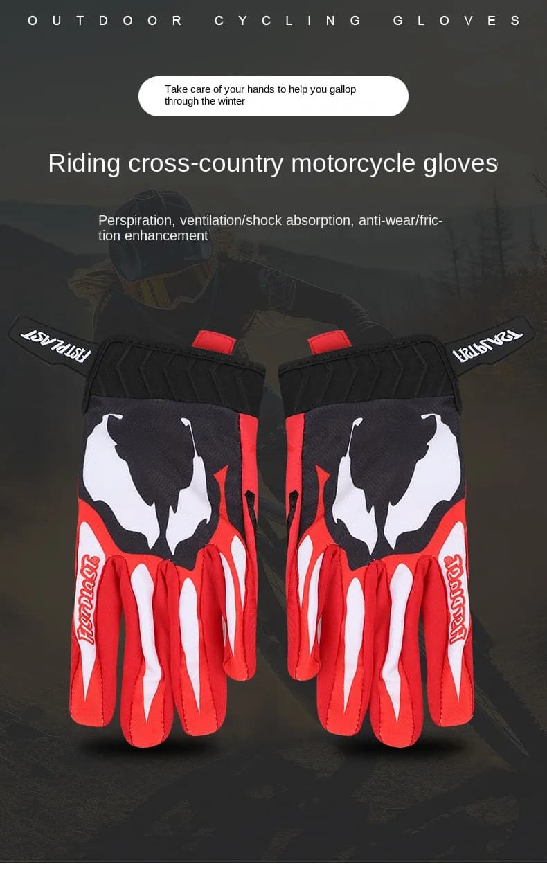 Guanti Fistplast per Fox GP MX, touchscreen, per moto fuoristrada, sport all'aperto, a dita lunghe.