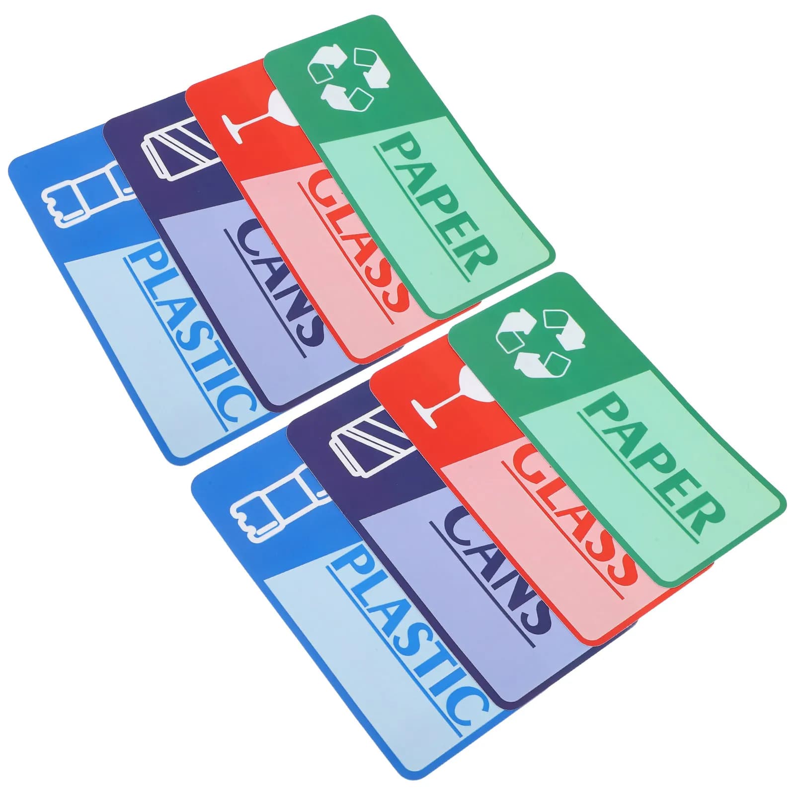 8 Sheets Trash Bin Label Stickers Self-Adhesive Fade-Resistant Recycling Signs for Garbage Collection Sorting Paper Plastic