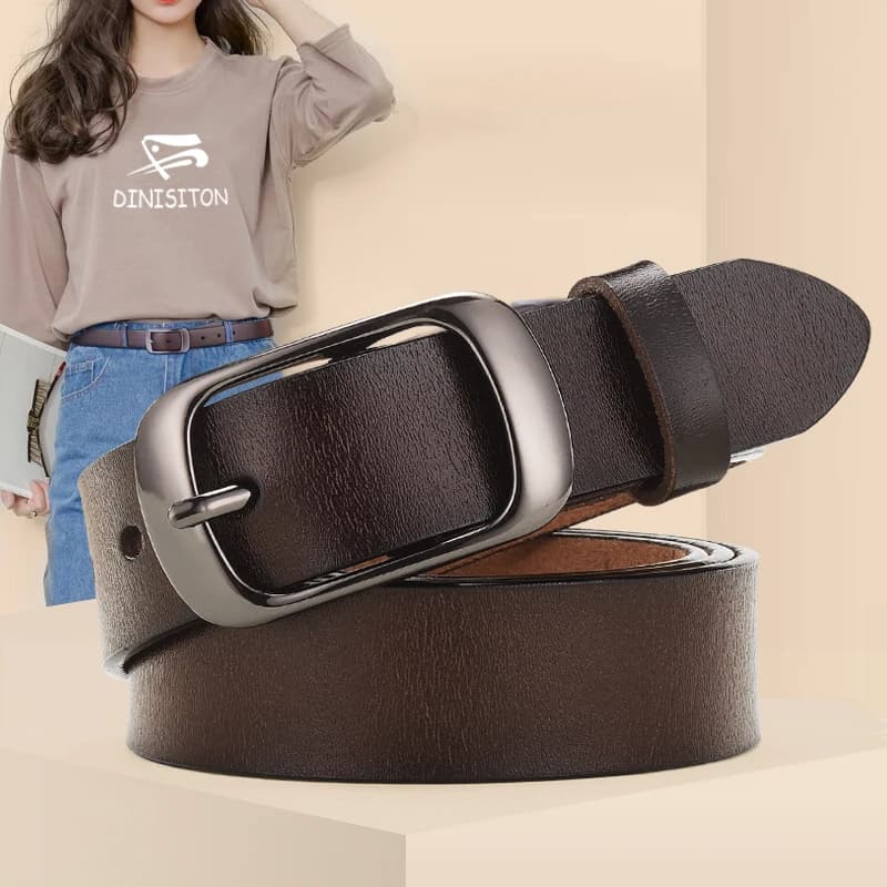 DINISITON Nuova Cintura da Ragazza in Pelle Regolabile, Design alla Moda, Stile Casual, Accessorio per Jeans