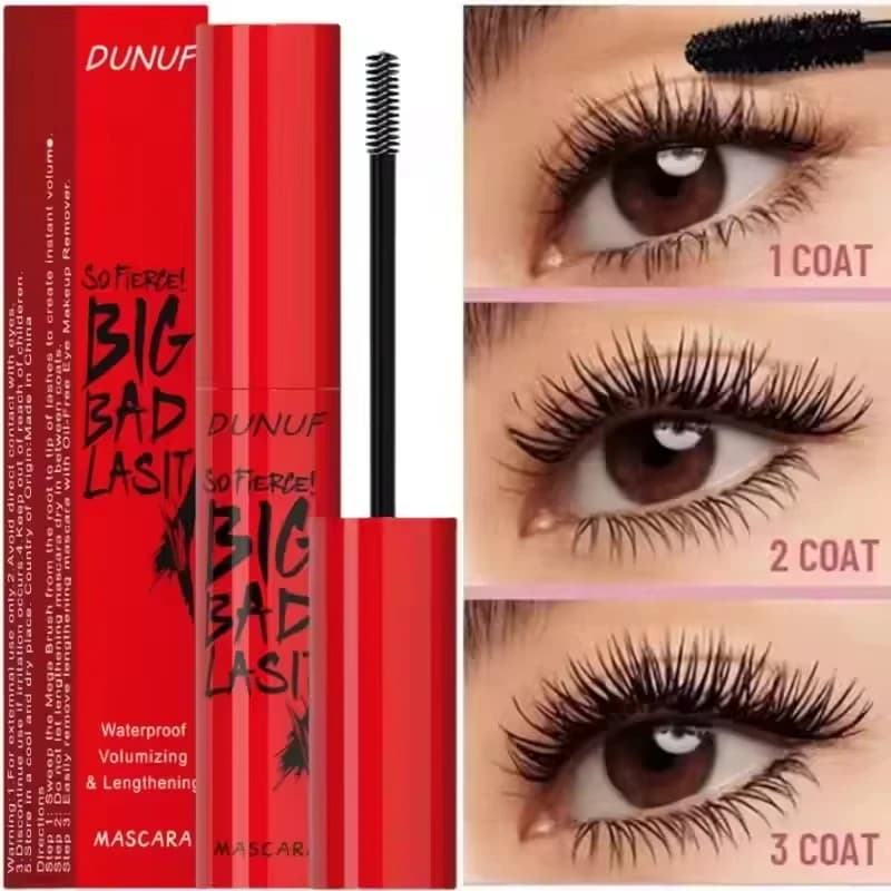 1 piece of long-lasting mascara, thin, thick, waterproof, not stain easily, sweat resistant and without drooping, suitable for beginners