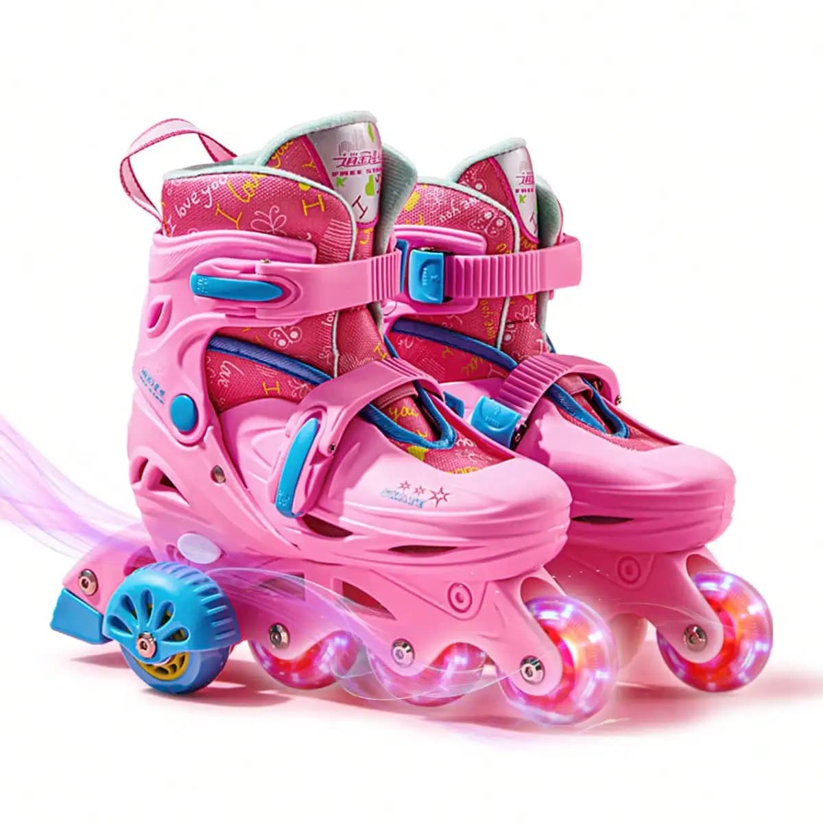 "Xiaoyao Star Pattini in linea assistiti per principianti con ruote di equilibrio di sicurezza, set di scarpe da skate per