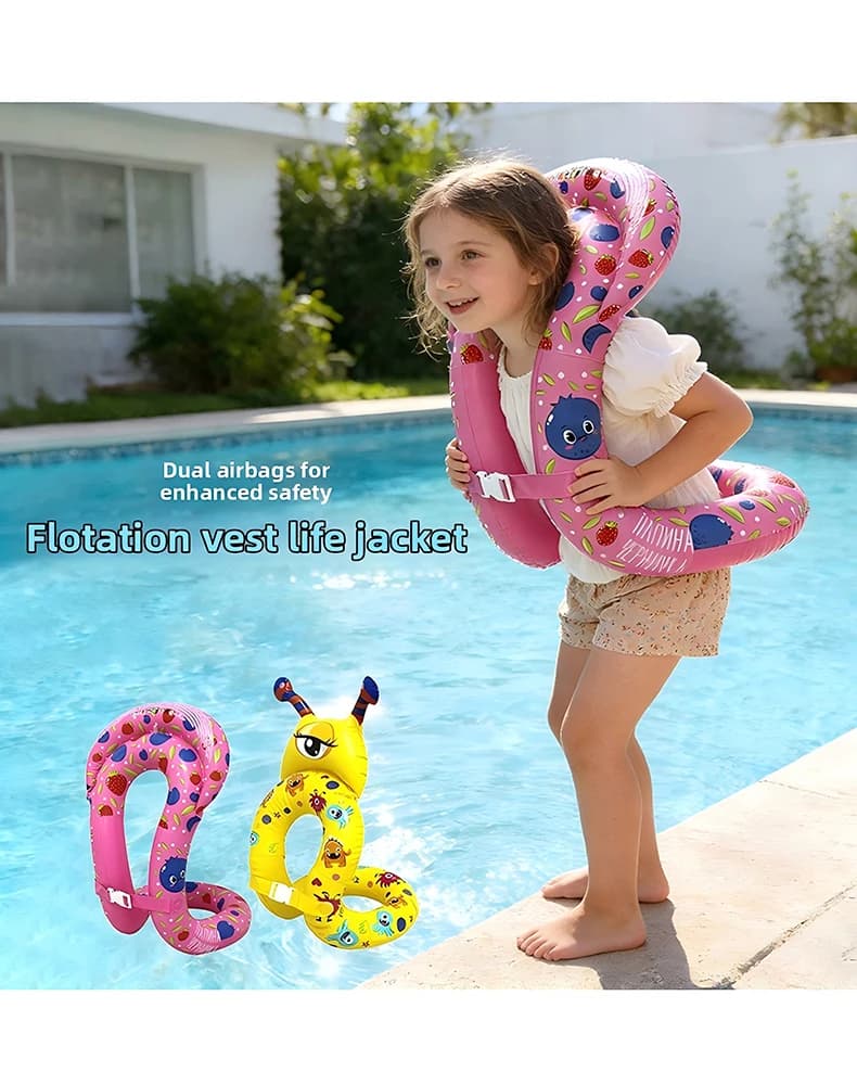 Giubbotto di salvataggio gonfiabile per bambini, giubbotto di sicurezza per bambini, dispositivo di galleggiamento per nuoto, spiaggia e sport acquatici