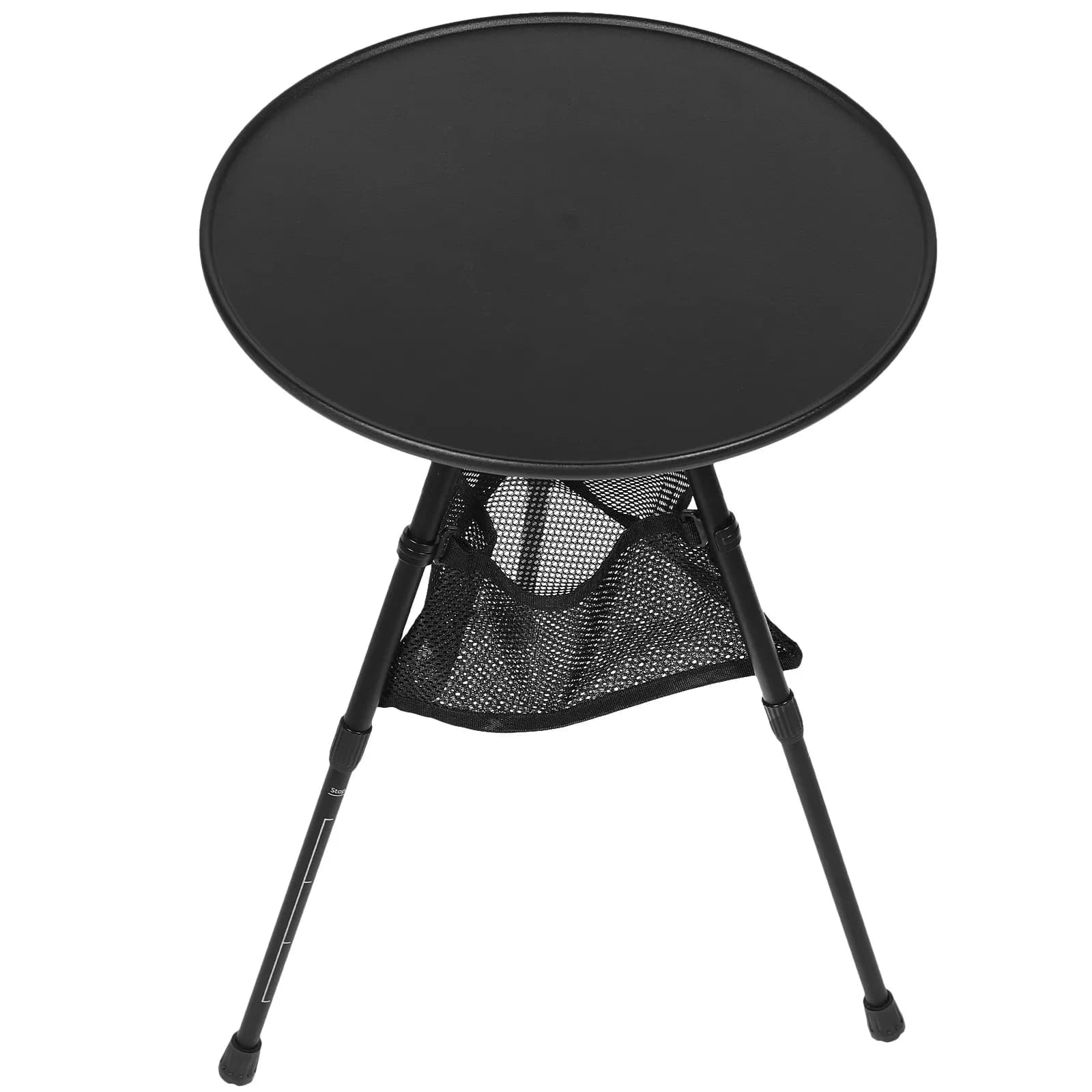 Portable Camping Table Aluminum Alloy Folding Round Table 2-Gear Height Adjustable Lightweight Outdoor Backpacking Tailgate