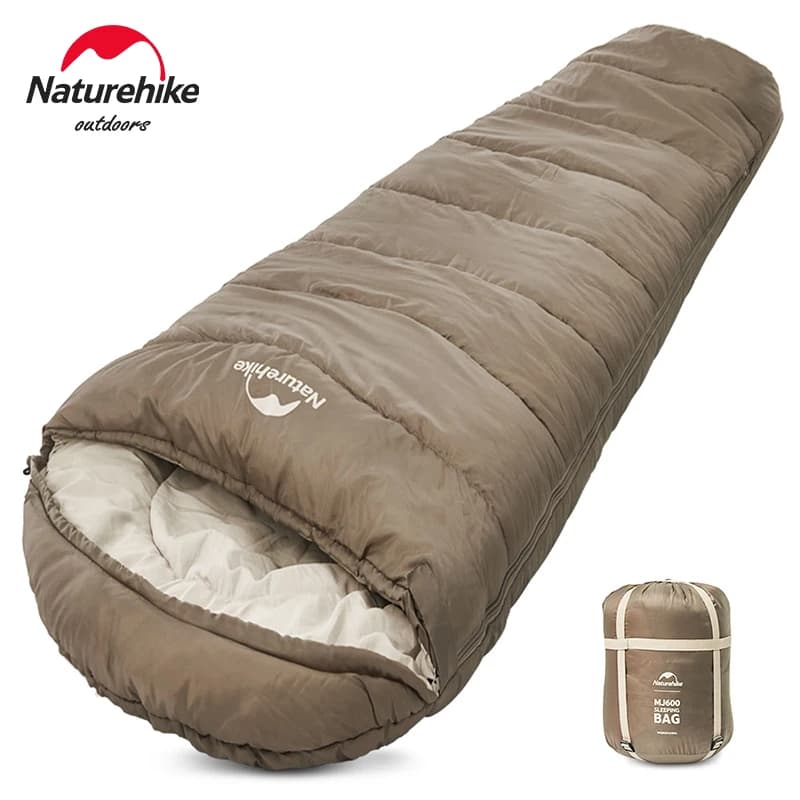 Winter sleeping bag Naturehike MJ300/MJ600 -12 °C Camping cotton sleeping bag for mummy Warm sleeping bag 4 seasons cold weather for outdoors