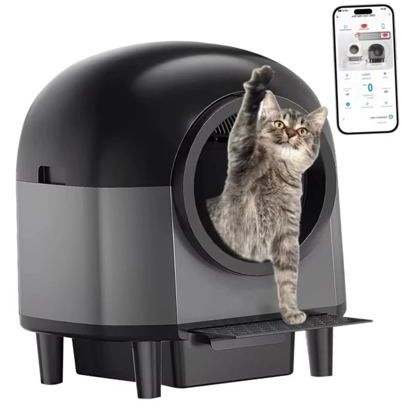 Lettiera automatica per gatti Autopulente intelligente con controllo APP 10 sensori di sicurezza Controllo elettrico degli odori Toilette per animali domestici