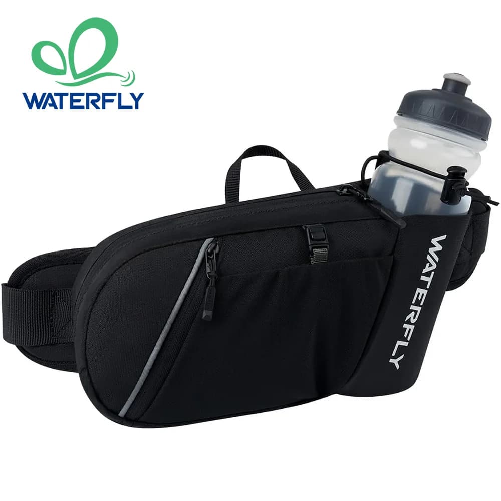 Marsupio WATERFLY: water bottle holder for hiking with pouch with shoulder strap for woman hydration marsupi for running