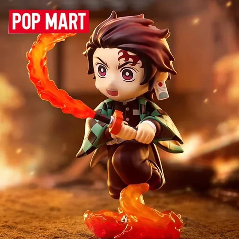 POPMART Demon Slayer Kimetsu No Yaiba Battle Series Blind Box Original Toys Guess Bag Mystery Box Doll Anime Figure Ornament